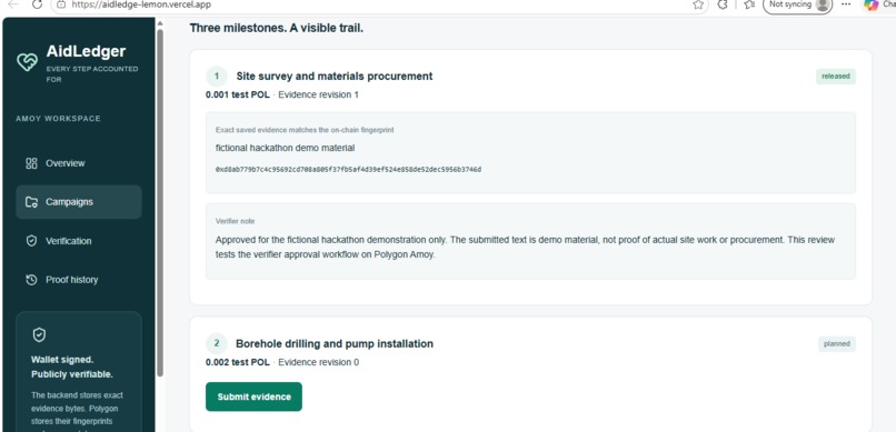 AidLedger – screenshot 3