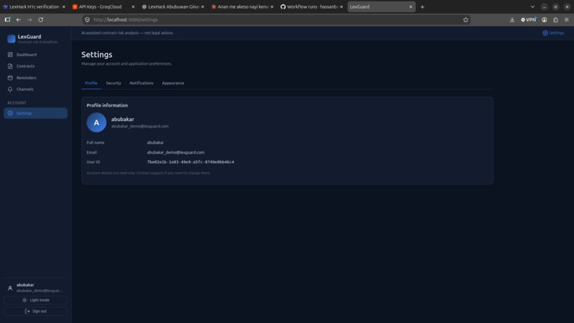 LexGuard — AI Contract Risk & Deadline Manager – screenshot 8