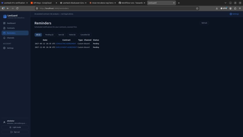 LexGuard — AI Contract Risk & Deadline Manager – screenshot 6
