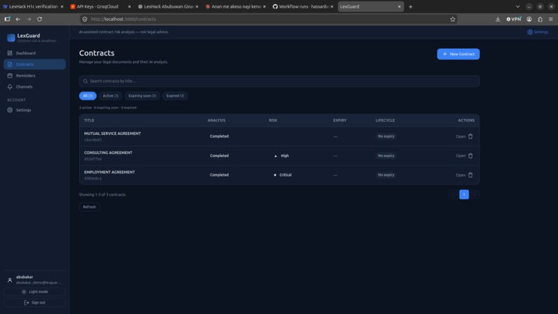 LexGuard — AI Contract Risk & Deadline Manager – screenshot 5