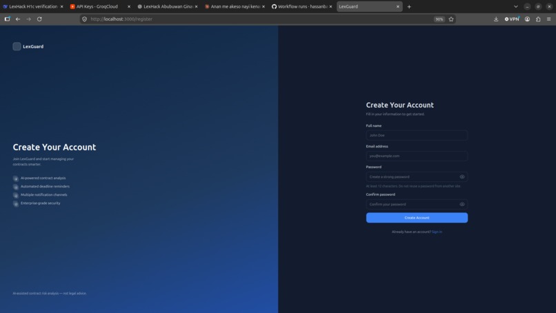 LexGuard — AI Contract Risk & Deadline Manager – screenshot 2