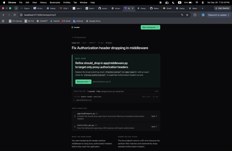Resume – screenshot 3