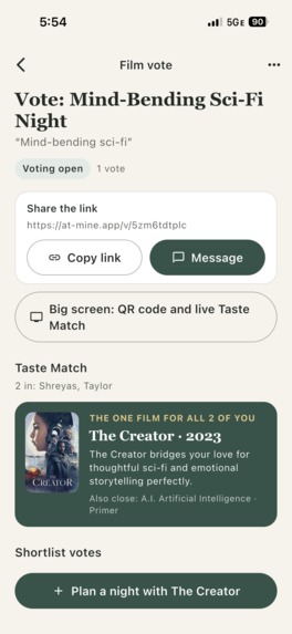 At Mine - Taste Matching for Groups – screenshot 2