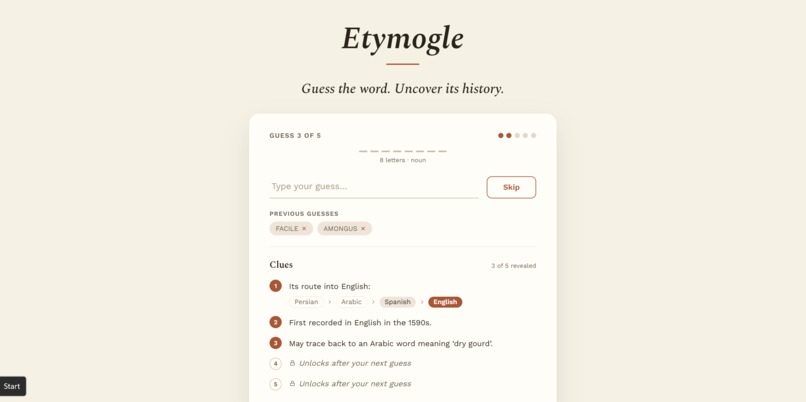 Etymogle – screenshot 1