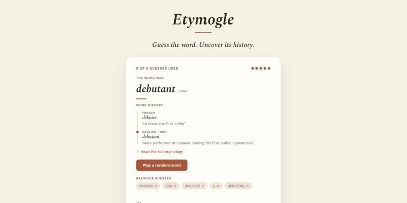 Etymogle – screenshot 2