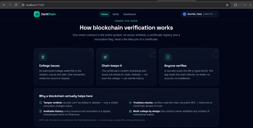 CertiChain – screenshot 2
