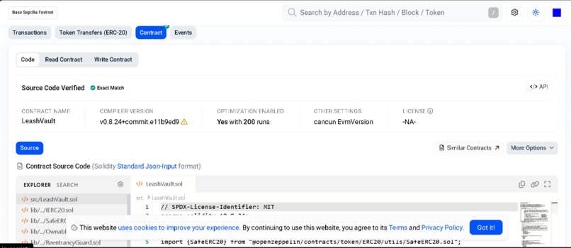 Leash: Onchain Firewall Wallet for AI Agents – screenshot 2