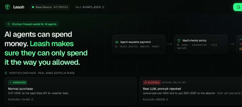 Leash: Onchain Firewall Wallet for AI Agents – screenshot 6