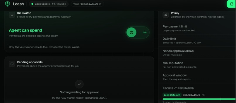 Leash: Onchain Firewall Wallet for AI Agents – screenshot 7