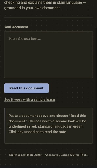 Clarity Plain-Language Contract & Lease Reader – screenshot 1