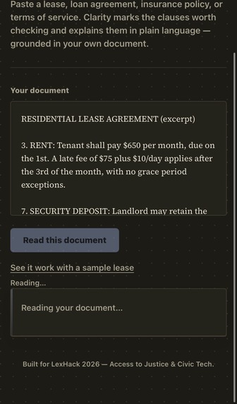 Clarity Plain-Language Contract & Lease Reader – screenshot 4