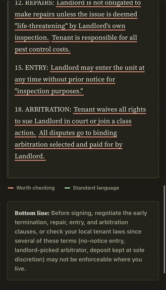 Clarity Plain-Language Contract & Lease Reader – screenshot 7