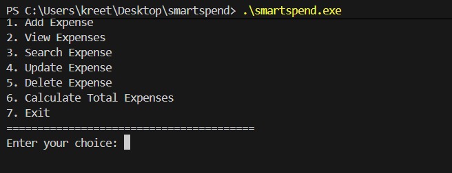 SmartSpend – screenshot 1