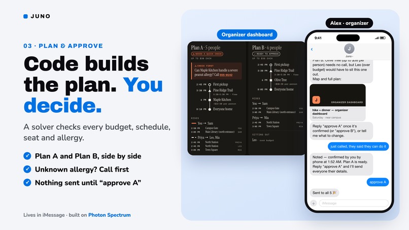 Juno - An AI Event Planner using Photon – screenshot 4