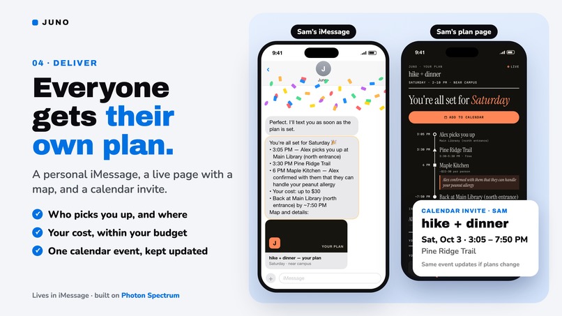 Juno - An AI Event Planner using Photon – screenshot 5