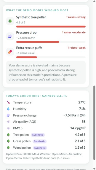 Breezy: AI-Powered Asthma Risk Detector – screenshot 4