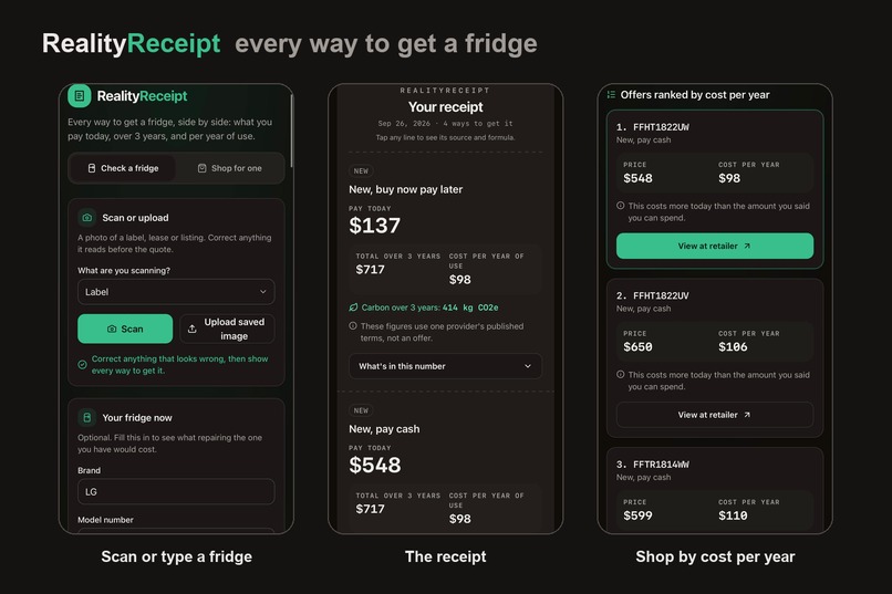 RealityReceipt – screenshot 1