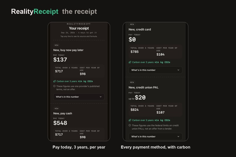 RealityReceipt – screenshot 2