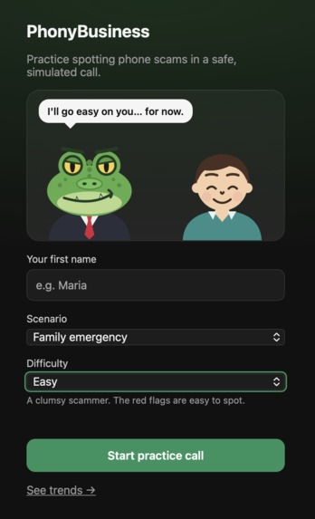 PhonyBusiness – screenshot 1