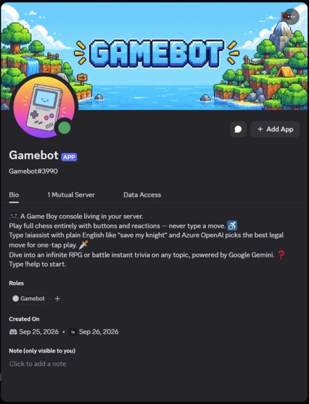 Gamebot: Adaptive UI AI Console Engine – screenshot 1