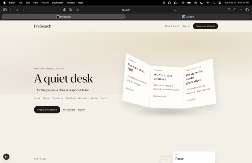PreSearch – screenshot 1