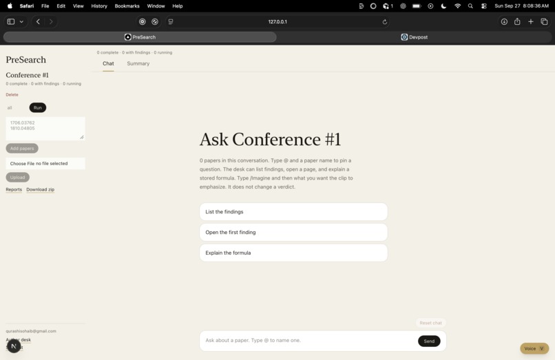 PreSearch – screenshot 2