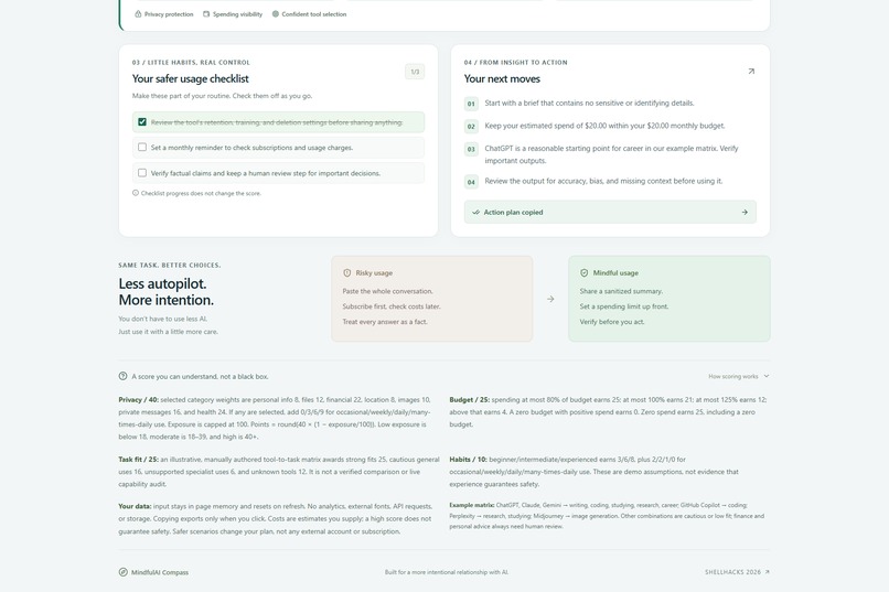 MindfulAI Compass – screenshot 2