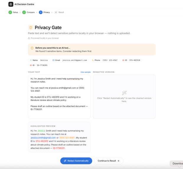 AI Decision Centre – screenshot 4