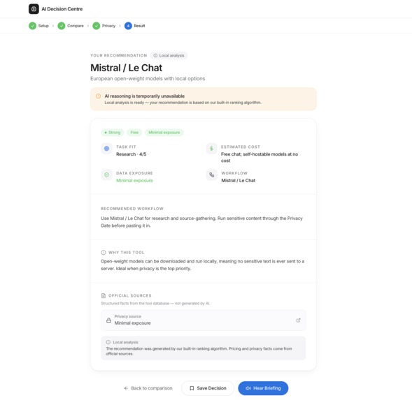 AI Decision Centre – screenshot 6
