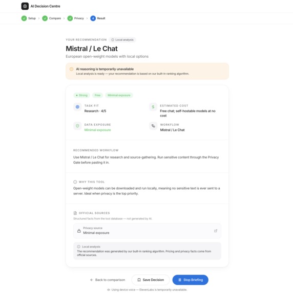 AI Decision Centre – screenshot 7