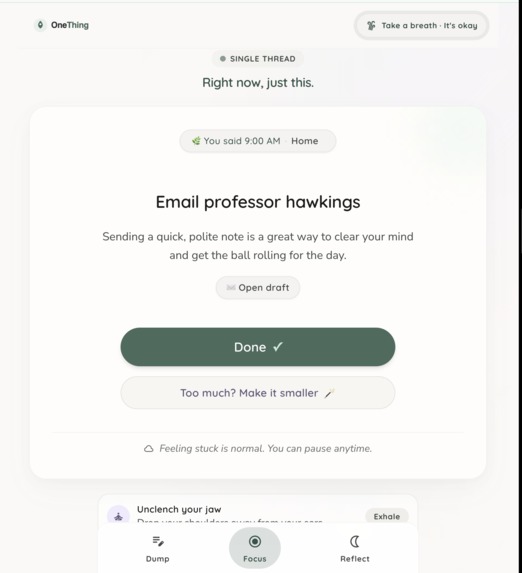 OneThing – screenshot 2