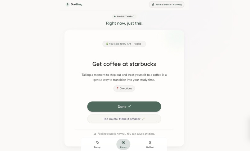 OneThing – screenshot 1