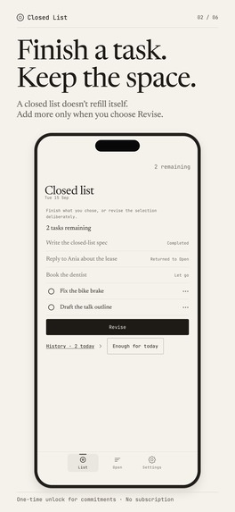 Closed List – screenshot 2