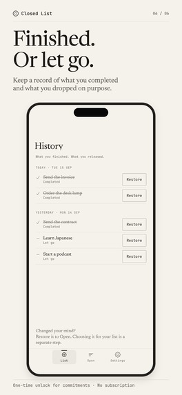 Closed List – screenshot 6