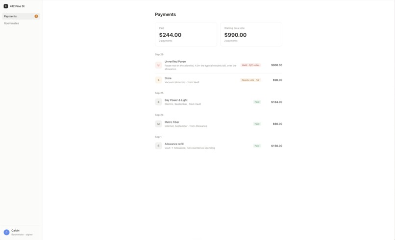 Roommate CFO – screenshot 2