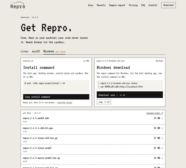 Repro – screenshot 1