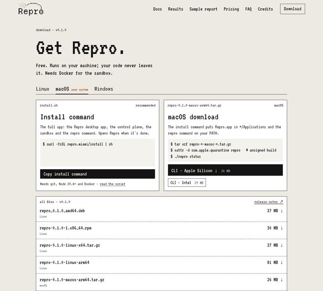 Repro – screenshot 2