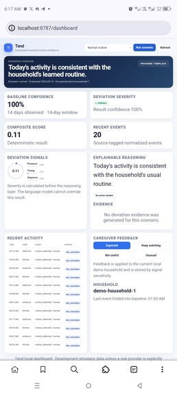 Tend – screenshot 1