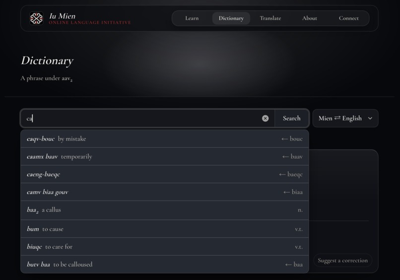 Smart Dictionary Universe: Demo Iu Mien Dictionary Engine – screenshot 3