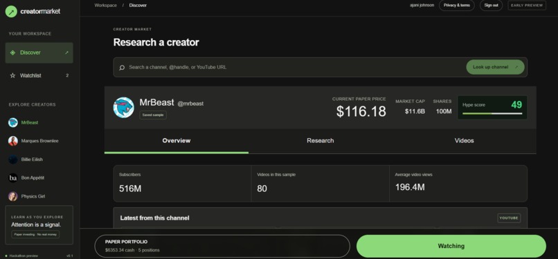CreatorMarket – screenshot 1