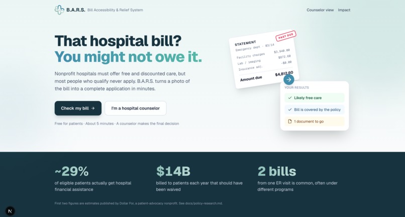 B.A.R.S. (Bill Accessibility & Relief System) – screenshot 2