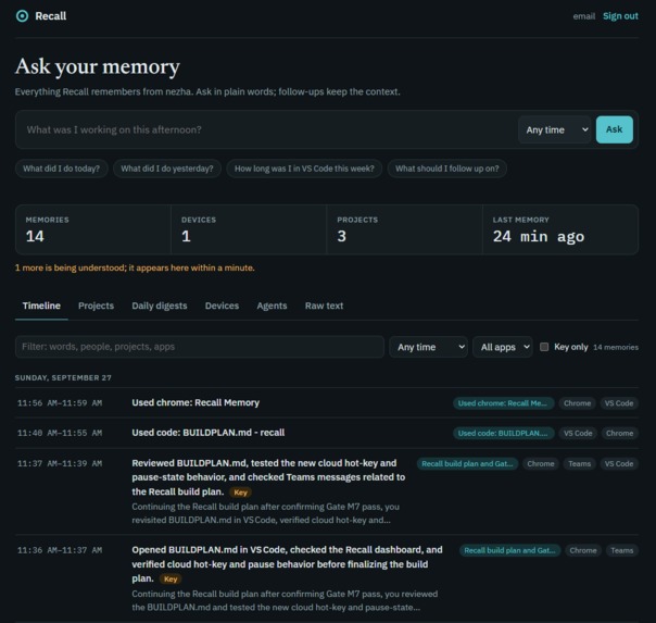 Recall – screenshot 3