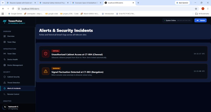 TowerPulse: Autonomous AI edge security for telecom towers. – screenshot 2