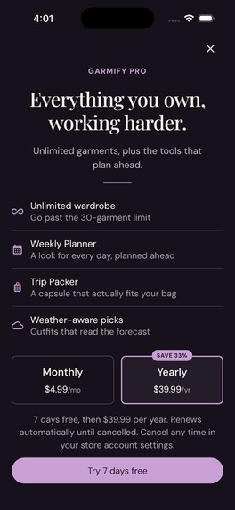 Garmify: AI Wardrobe & Outfits – screenshot 9