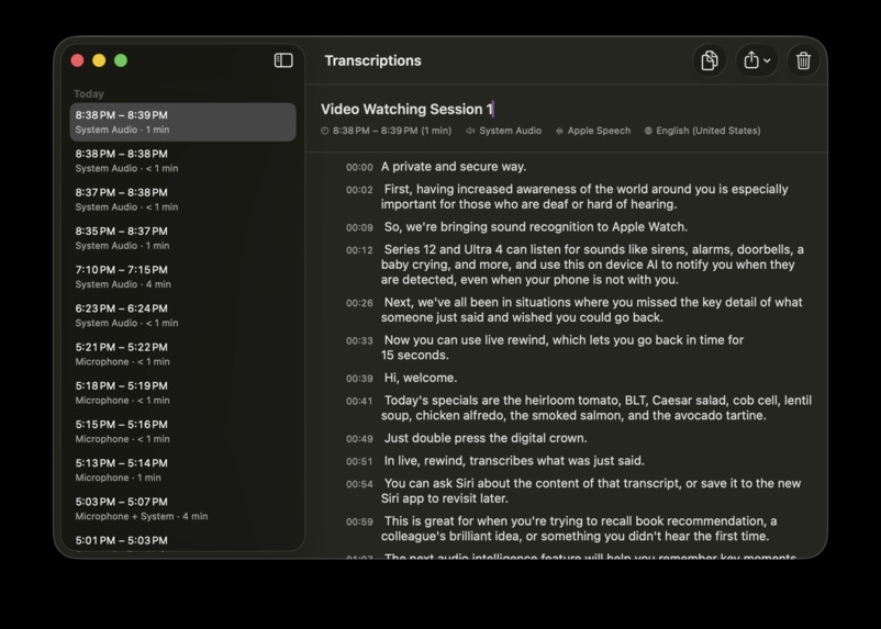 Stenotypist: local AI transcriber – screenshot 2