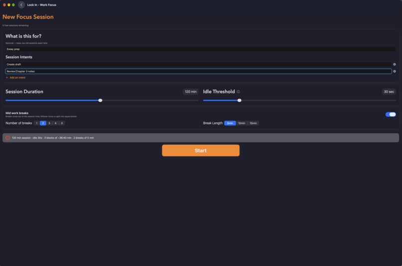 Lock In - work focus – screenshot 5