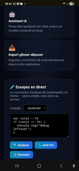 CodeVaultAI 2027 — assistant dev IA sécurisé – screenshot 5