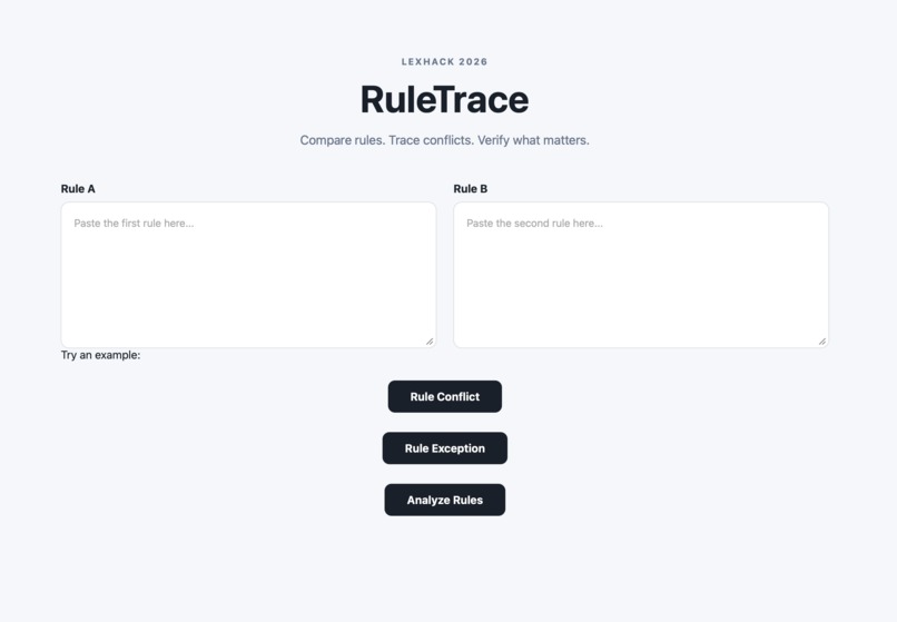 RuleTrace – screenshot 1