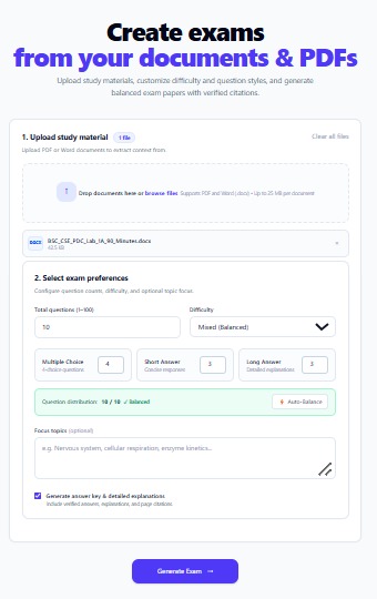 Exam Generator  – screenshot 2