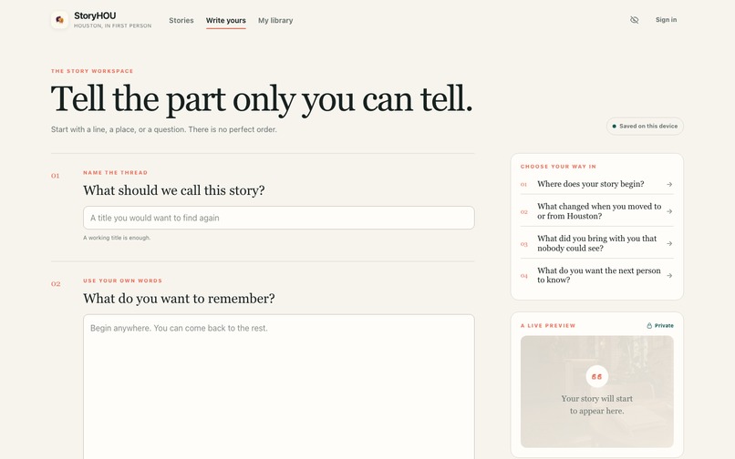 StoryHOU – screenshot 2